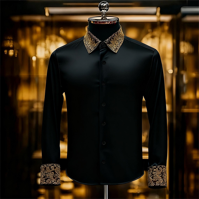 Men'S Formal Ethnic Wear - Men's Ethnic Style Exquisite Floral Shirt,