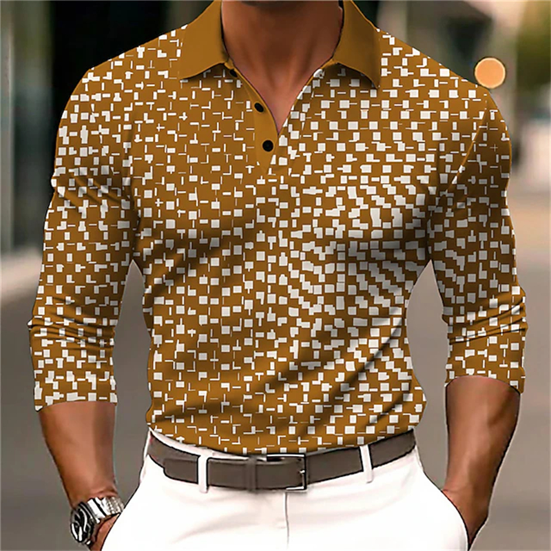Men'S Polo Formal Wear - Men's Long Sleeve Polo Shirt 3D