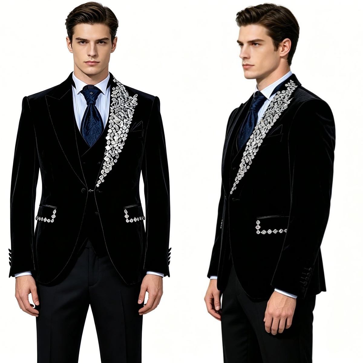 Men'S Formal Wear No Suit - Formal Wedding Tuxedos Velvet 2 Piece