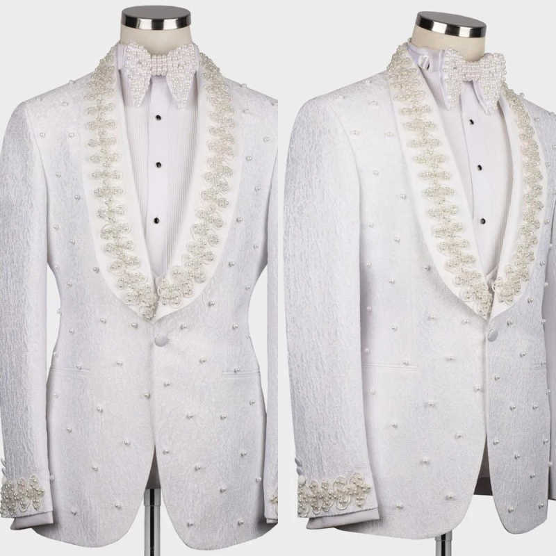 Men'S Formal Wear No Suit - White Wedding Men Suits Fashion Cotton