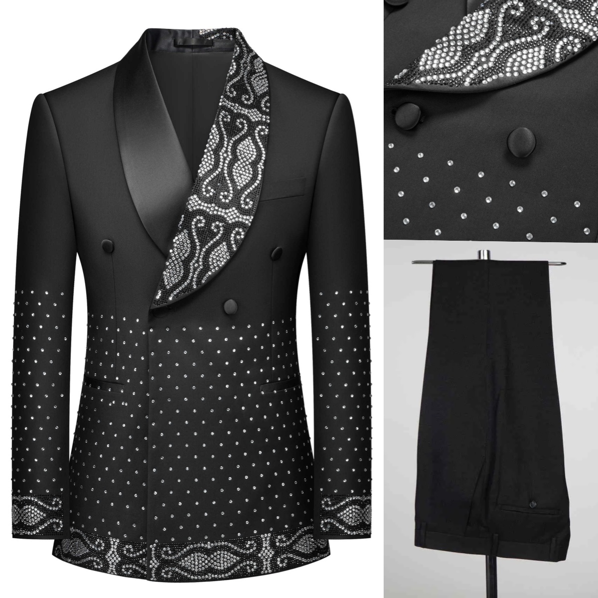 Men'S Formal Wear No Suit - Real Picture Men Suit Crystal Business