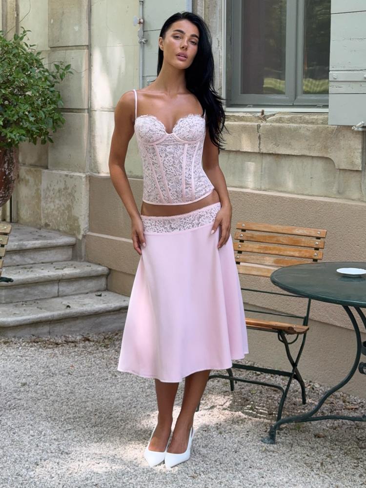 Men'S Formal Beach Wear - Sexy Lace Vest Skirt Set Women