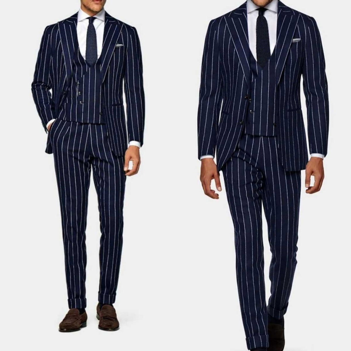 Men'S Formal Wear No Suit - Formal Wedding Tuxedos 3 Pcs Pinstripe