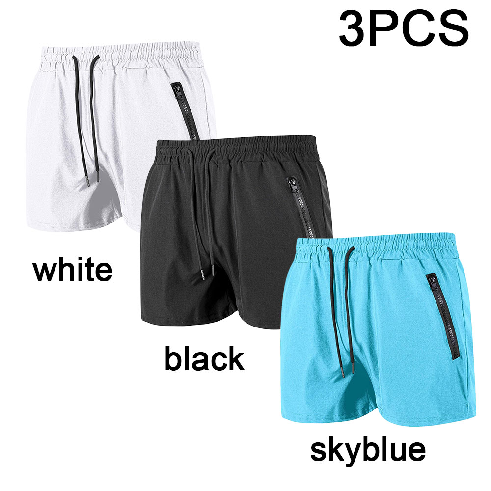 Men'S Formal Beach Wear - 3PCS Swim Trunks with Zipper Pockets