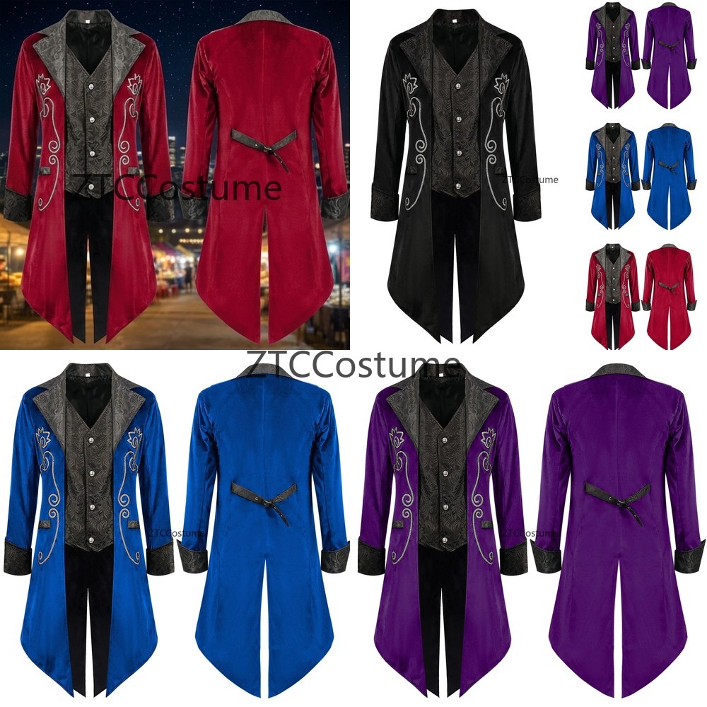 Men'S Medieval Formal Wear - Steampunk Victorian Tailcoat Medieval Cosplay Costume