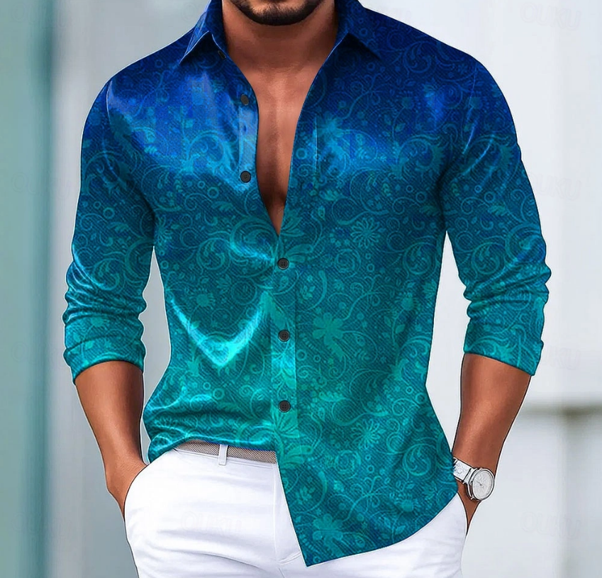 Men'S Formal Ethnic Wear - Men's Paisley Floral Print Ethnic Style