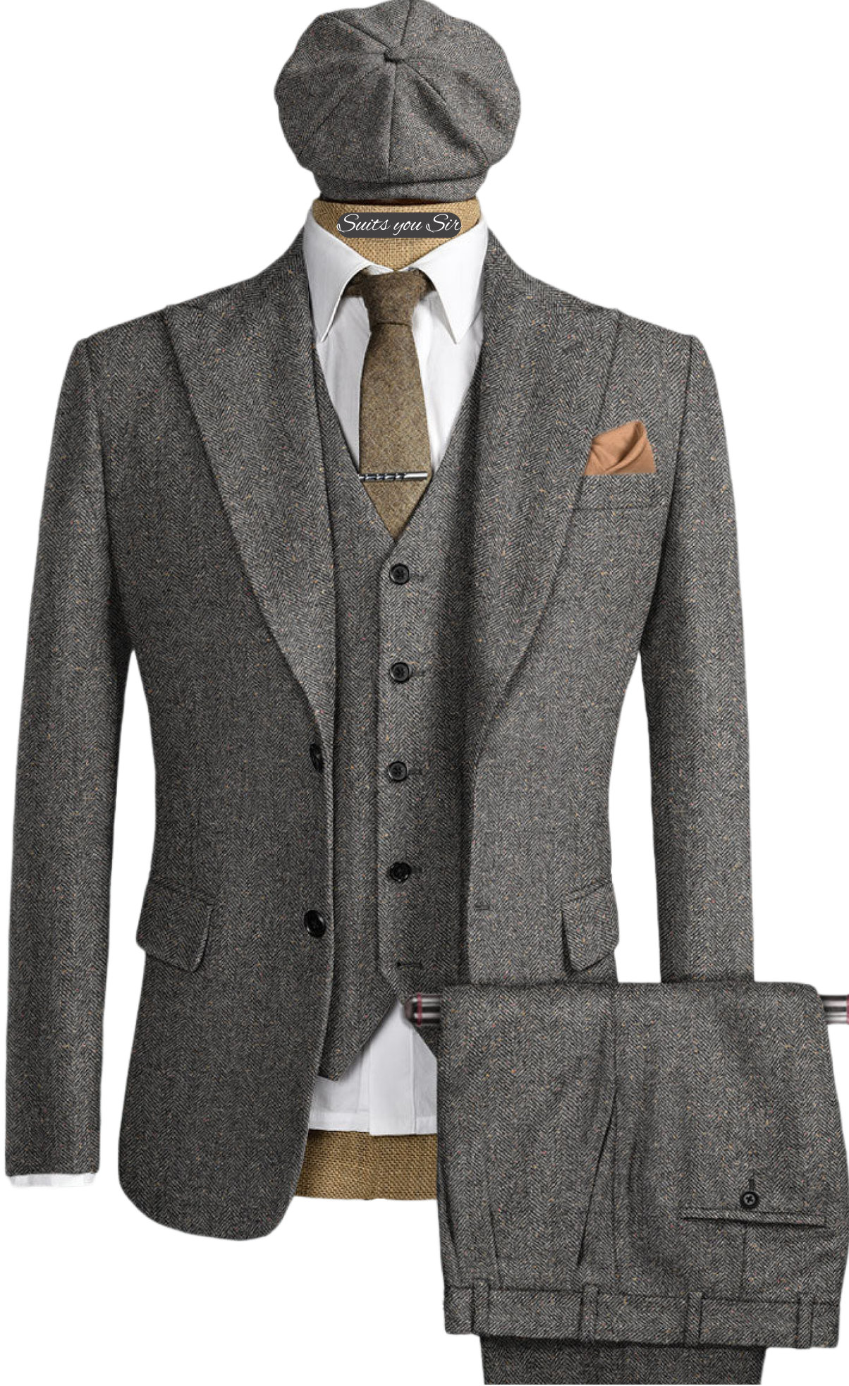 Mens Herringbone Suits 3 Piece - Men'S Formal Wear No Suit recension och pris