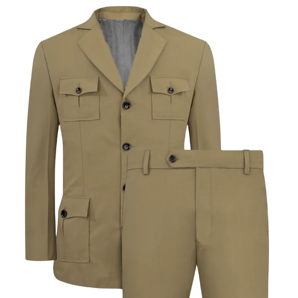 Men's Suits Jakcet Casual Khak - Khaki Formal Wear Men recension och pris