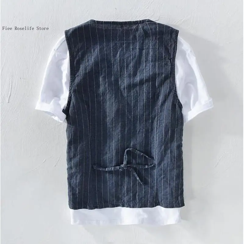 British Casual Linen Vest for  - Men Formal Wear In Summer recension och pris