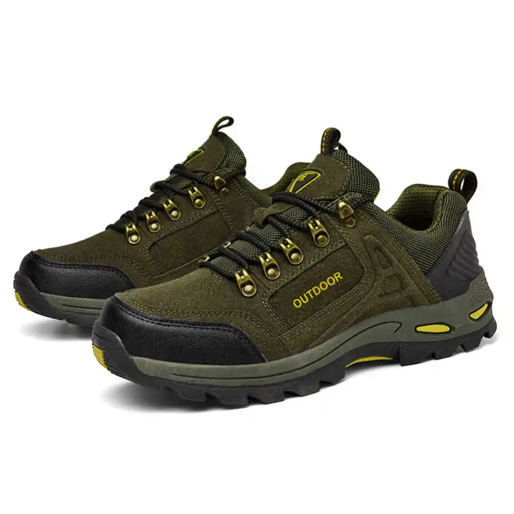 Non-slip Lace Up Hiking Tennis - Khaki Formal Wear Men recension och pris