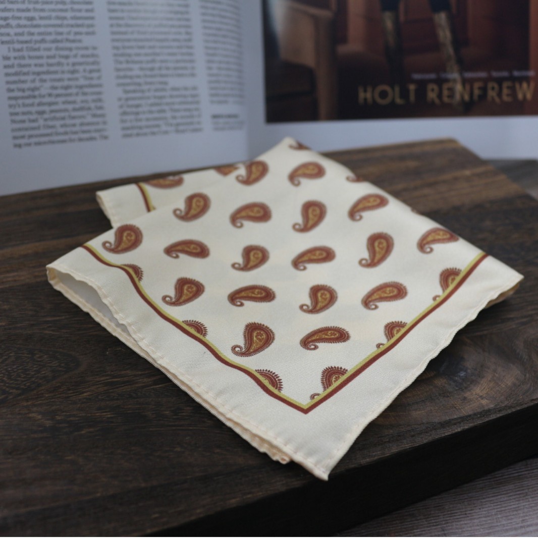 Vintage Print Pocket Square  M - Men Formal Wear With Scarf recension och pris