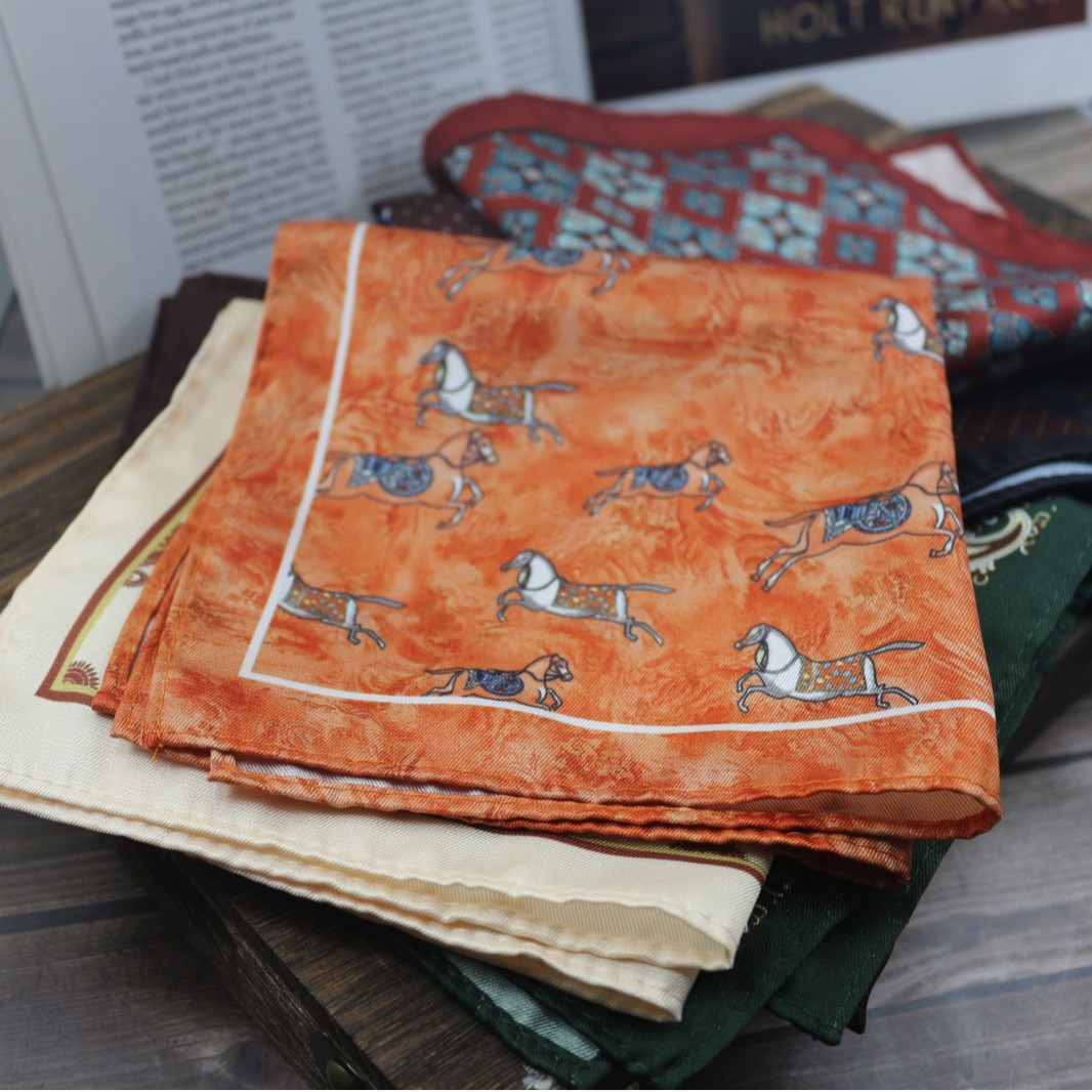 Vintage Print Pocket Square  M - Men Formal Wear With Scarf recension och pris