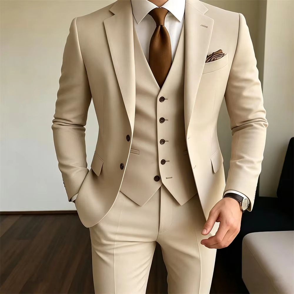 Khaki Men's Suits 3 Pieces Jac - Khaki Formal Wear Men recension och pris