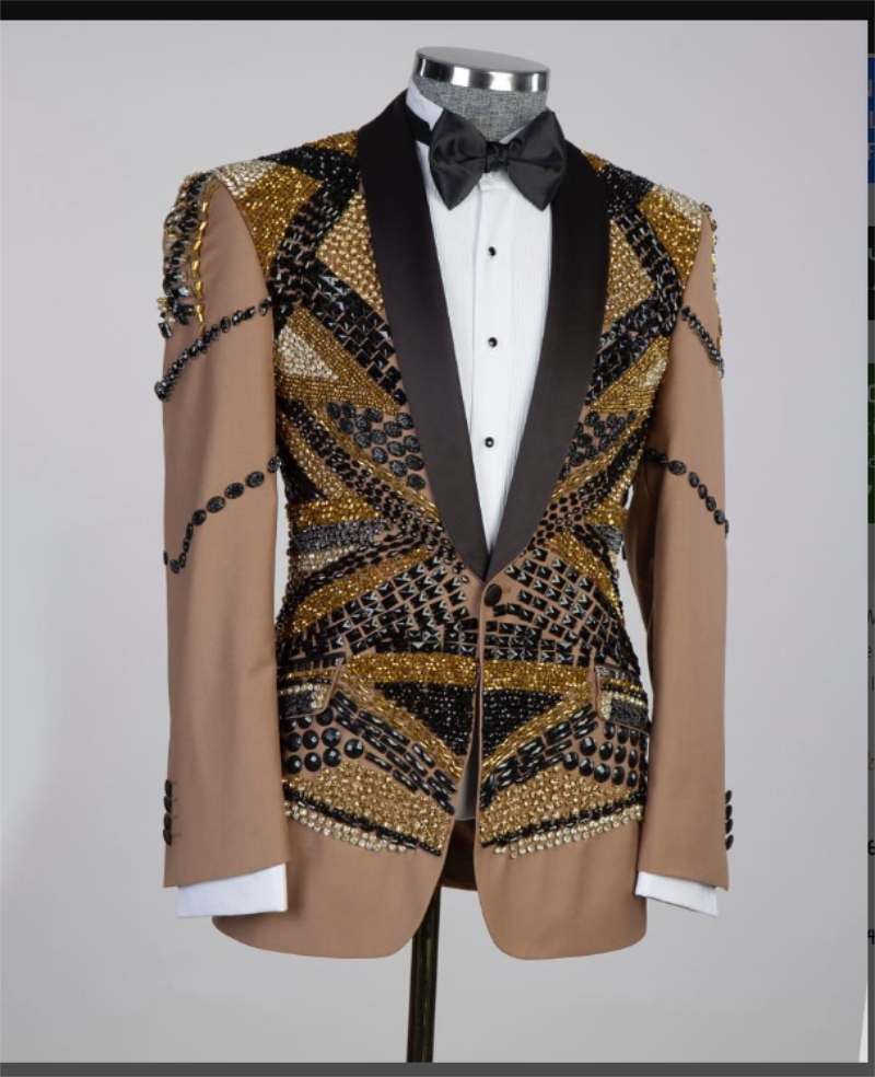 Crystals Khaki Men Suit Set 2  - Khaki Formal Wear Men recension och pris