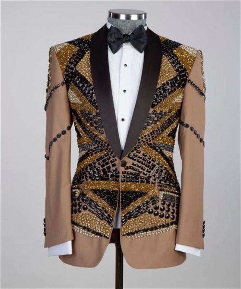 Crystals Khaki Men Suit Set 2  - Khaki Formal Wear Men recension och pris