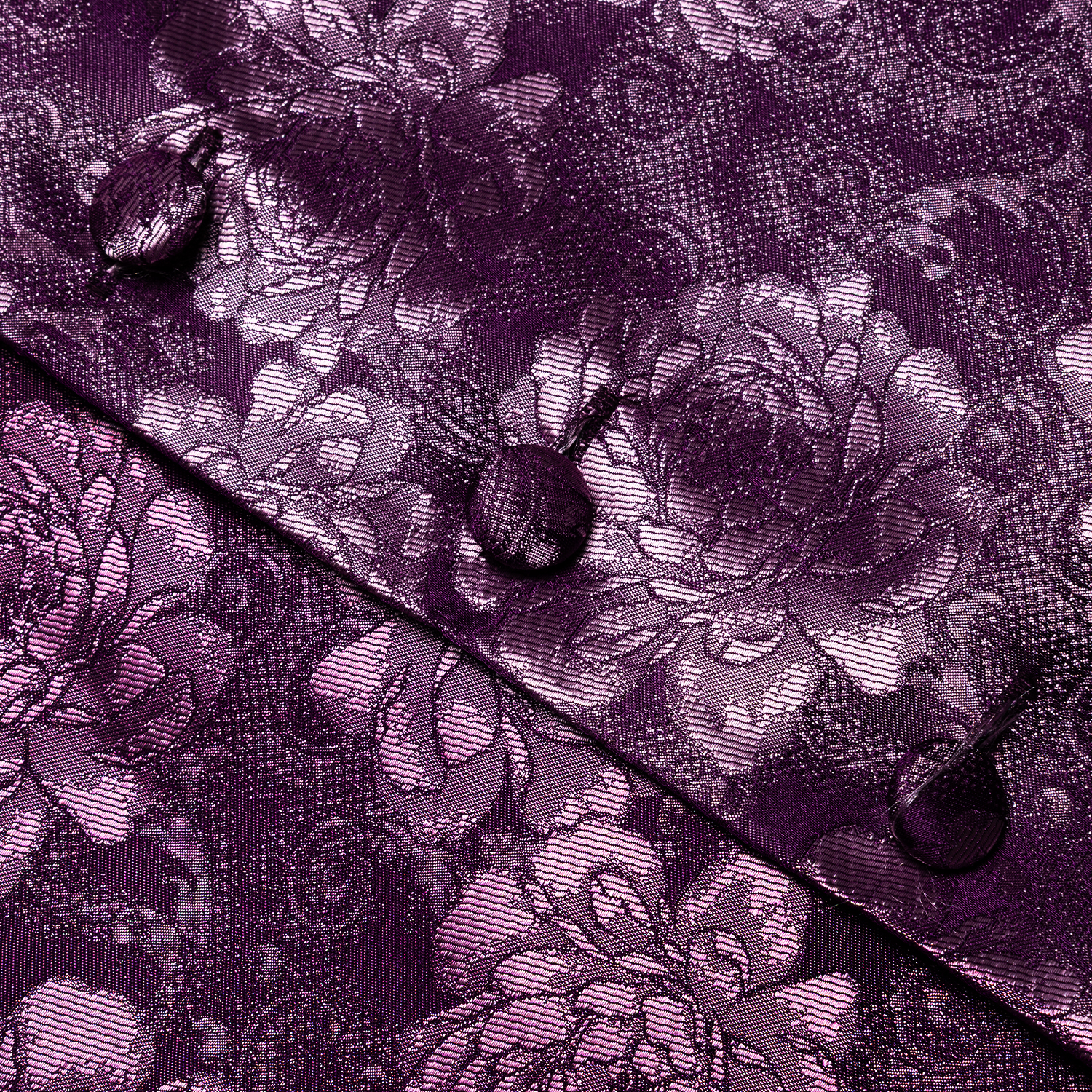 Purple Floral Rose Mens Waistc - Pocket Square Set recension och pris