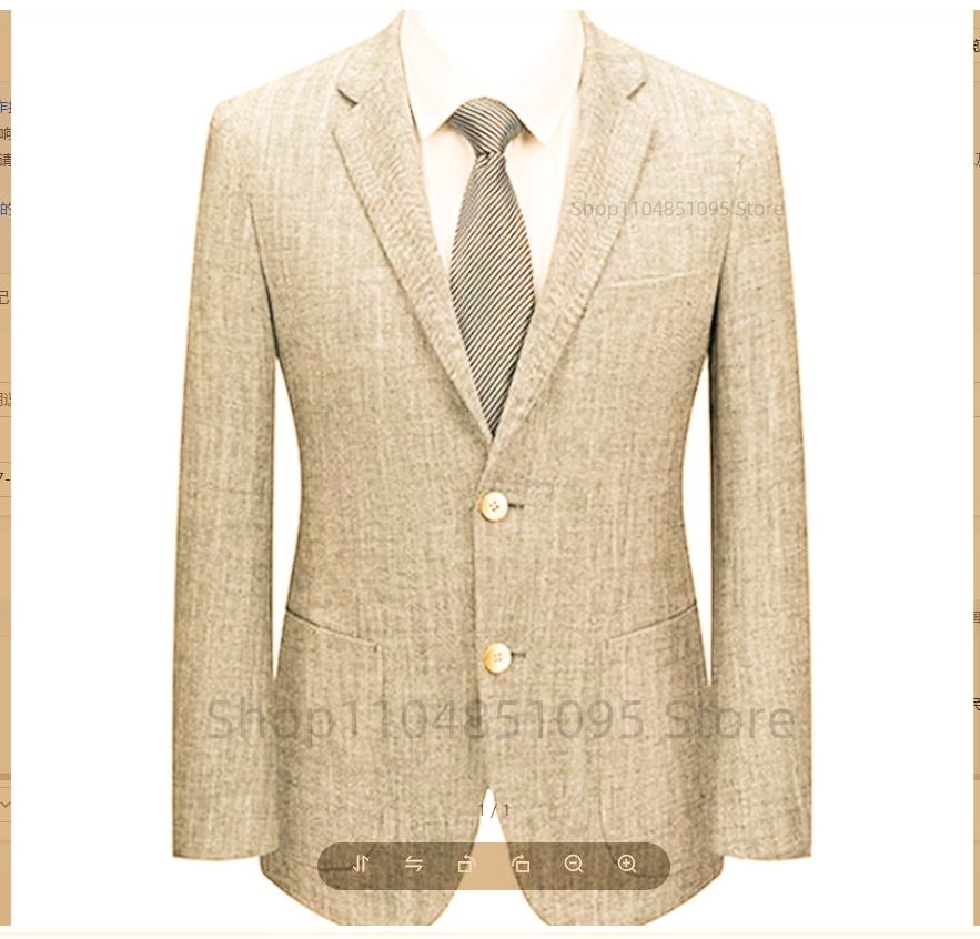 Men's Slim Fit Linen Suit Blaz - Men Formal Wear In Summer recension och pris