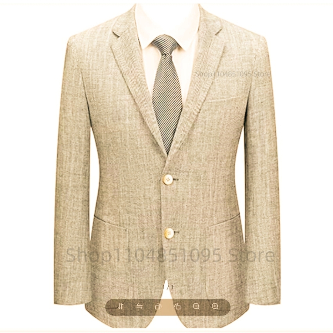 Men's Slim Fit Linen Suit Blaz - Men Formal Wear In Summer recension och pris