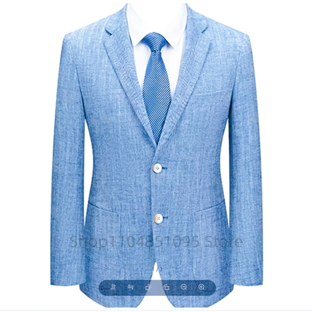 Men's Slim Fit Linen Suit Blaz - Men Formal Wear In Summer recension och pris