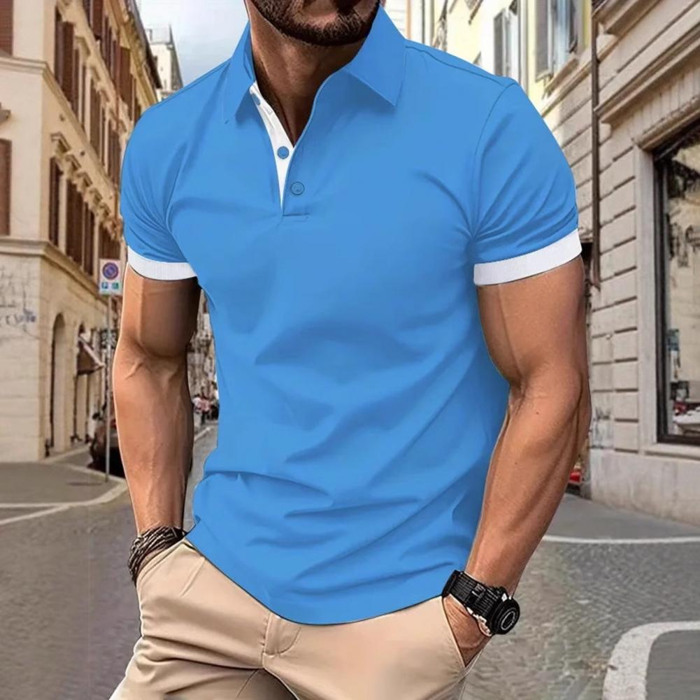 Men Tops Lapel Short Sleeve Ca - Men'S Polo Formal Wear recension och pris