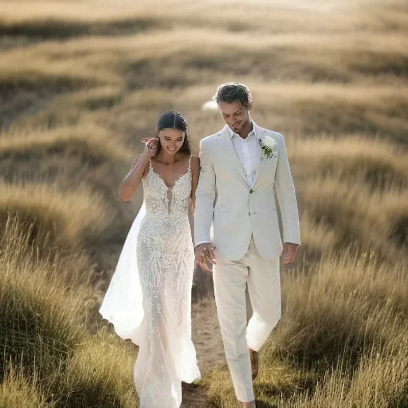 Linen Wedding Tuxedo For Men S - Men Formal Wear In Summer recension och pris