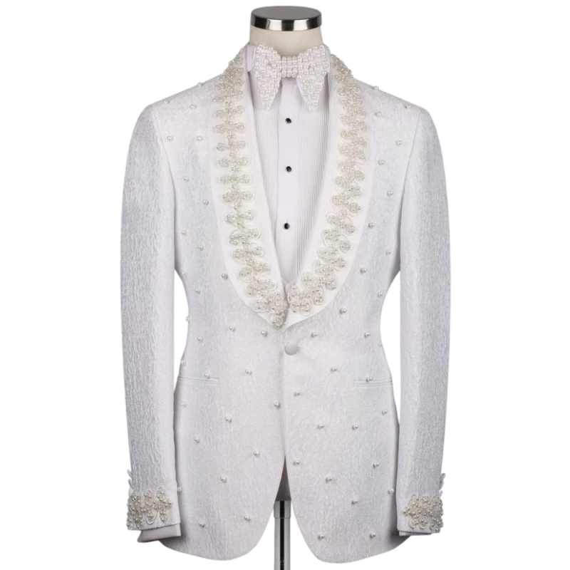 White Wedding Men Suits Fashio - Men'S Formal Wear No Suit recension och pris