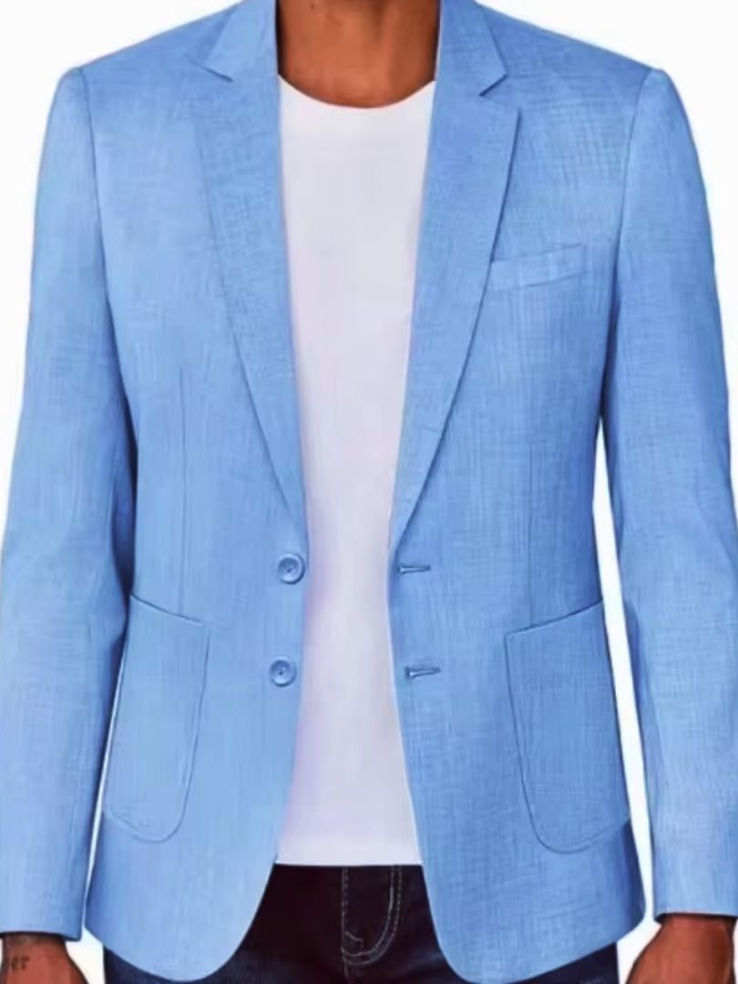 Slim Fit Men's Beige/Blue Line - Men Formal Wear In Summer recension och pris