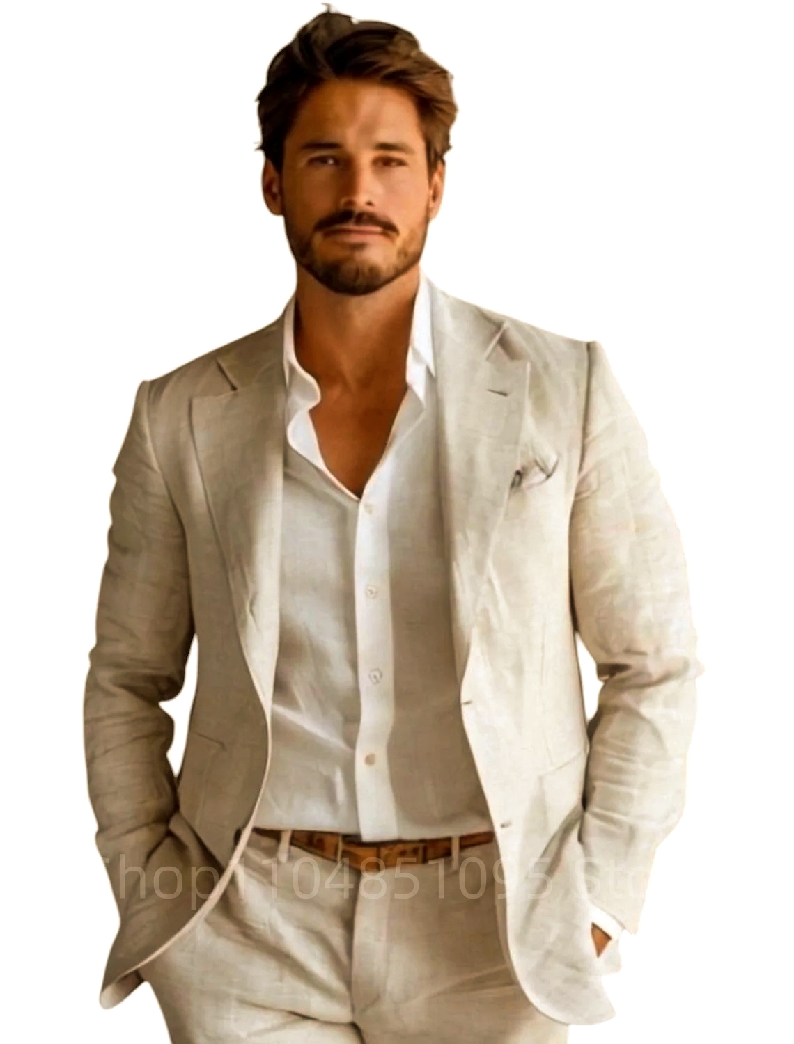 Blue Slim Fit Men's Linen Blaz - Men Formal Wear In Summer recension och pris