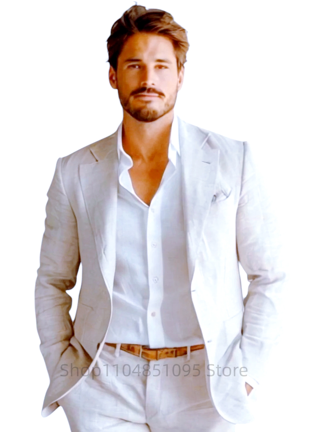 Blue Slim Fit Men's Linen Blaz - Men Formal Wear In Summer recension och pris