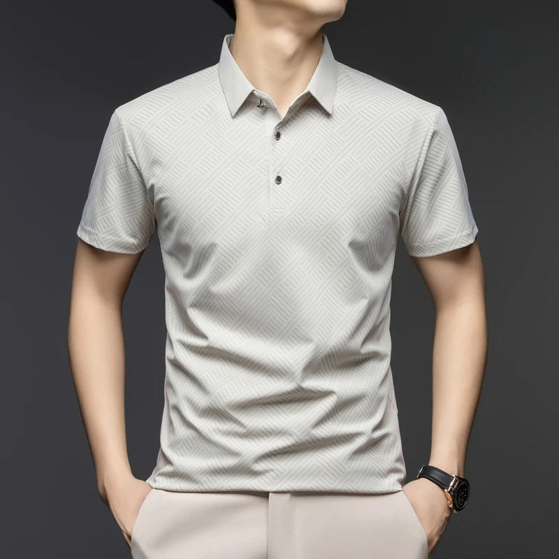 Mens Elegant Pattern Polo Shir - Men'S Polo Formal Wear recension och pris