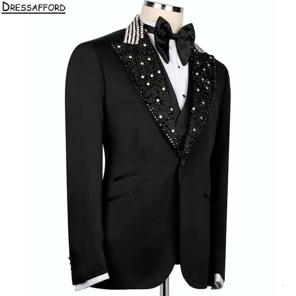 Black Pearls Beading Crystal M - Men'S Formal Wear No Suit recension och pris